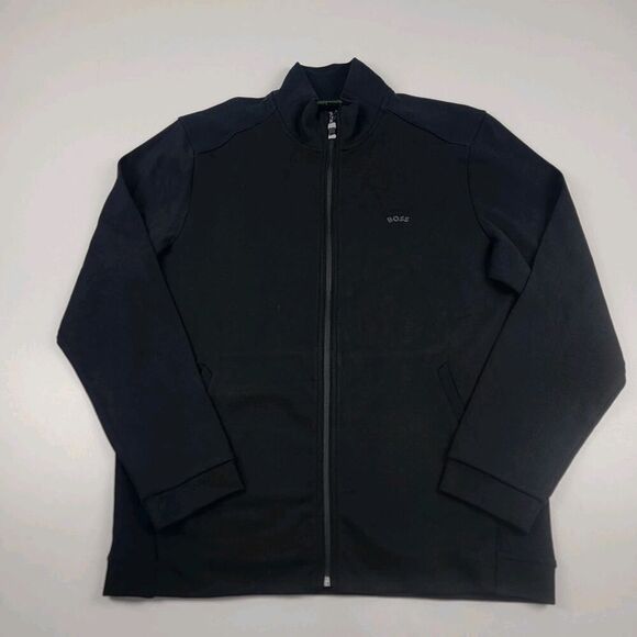 Hugo Boss Jacket Men's Large Black Full Zip Long Sleeve Stretch Casual - Picture 2 of 15